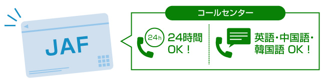 JAF会員証レンタル／24時間電話OK！英語・中国語・韓国語OK！